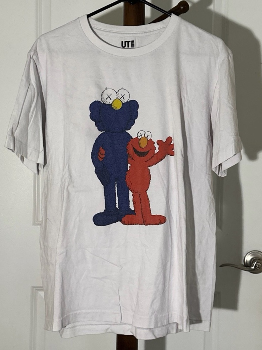 Uniqlo White Kids' Graphic Tee with Blue and Red Characters
